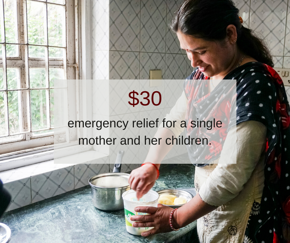 $30 can be used  as emergency relief for a single mother and her children